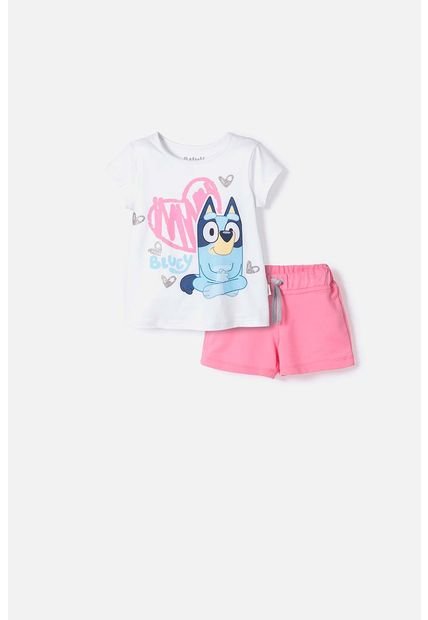 Conjunto De Bluey Con Short Multicolor Para Niña 2T A 6T 3T