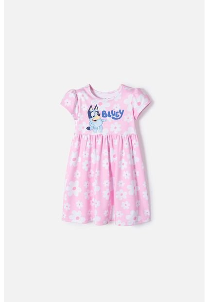 Vestido De Bluey Manga Corta Multicolor Para Niña 2T A 6T 5T