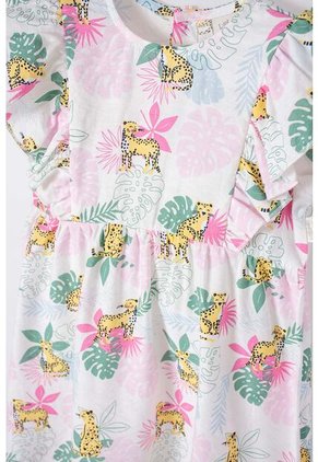 Vestido De LittleMic Multicolor Manga Corta Para Niña 2T A 5T 5T