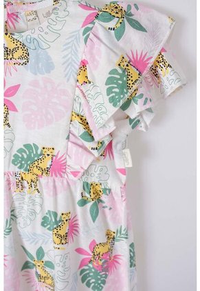 Vestido De LittleMic Multicolor Manga Corta Para Niña 2T A 5T 5T