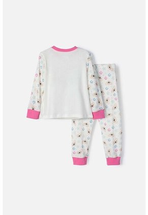 Pijama De Littlemic Con Pantalón Largo Marfil Y Rosado Para Niña 2T A 5T 5T