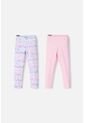 Pack X2 Leggins De Mic Multicolor Para Niña 2T A 5T 5T de LittleMic