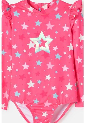 Vestido De Baño De Littlemic Manga Larga Multicolor Para Niña 2T A 5T 5T