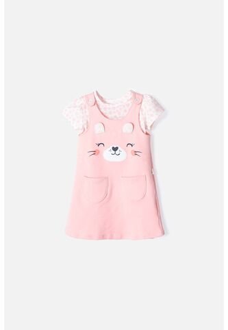 Vestido De LittleMic De Dos Piezas Salmon Para Niña 2T A 5T 2T LittleMic