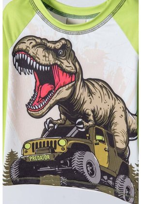 Conjunto De Baño LittleMic Verde De Camiseta Manga Larga Para Niño 2T A 5T 5T