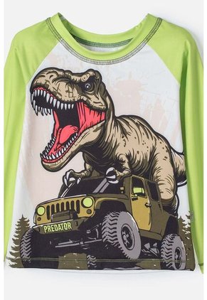 Conjunto De Baño LittleMic Verde De Camiseta Manga Larga Para Niño 2T A 5T 5T