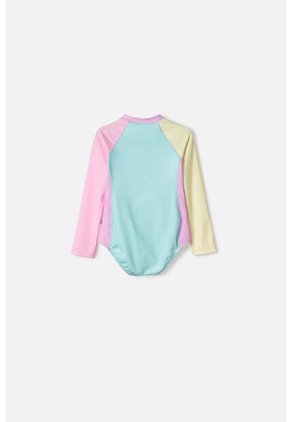 Vestido De Baño LittleMic Multicolor Manga Larga Para Niña 2T A 5T 5T