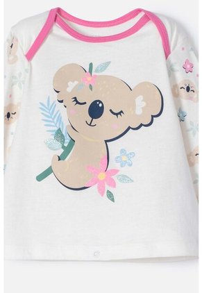 Pijama De LittleMic Marfil Y Rosada De Pantalón Largo Para Bebé Niña 9-12