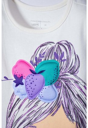 Camiseta LittleMic Marfil Manga Corta Para Niña 2T A 5T 2T