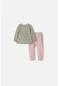 Pijama De LittleMic Con Pantalón Largo Verde Y Palo Rosa Para Bebé Niña 6-9 de LittleMic