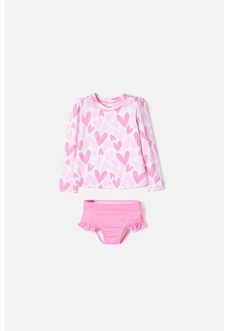 Vestido De Baño LittleMic Multicolor Manga Larga Para Niña 2T A 5T 4T LittleMic