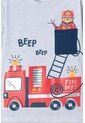 Camiseta LittleMic Gris Manga Corta Para Niño 2T A 5T 5T de LittleMic