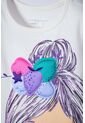 Camiseta LittleMic Marfil Manga Corta Para Niña 2T A 5T 5T de LittleMic