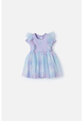 Vestido De Littlemic Manga Corta Lavanda Para Bebé Niña 3-6