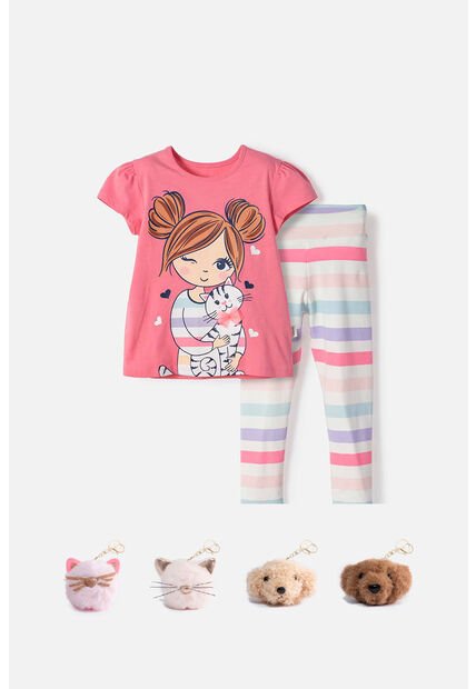 Conjunto De Littlemic Pantalón Largo Multicolor Para Niña 2T A 6T 3T