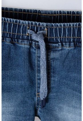 Bermuda LittleMic En Denim Tono Medio Con Elástico En Cintura Para Niño 2T A 5T 5T