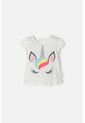Camiseta De LittleMic Manga Corta Marfil Para Niña 2T A 5T 5T de LittleMic