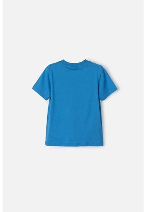 Camiseta Littlemic Azul Cuello Redondo Para Niño 2T A 5T 4T