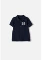 Camiseta Tipo Polo De Mic Azul Para Niño 2T A 5T 5T de LittleMic