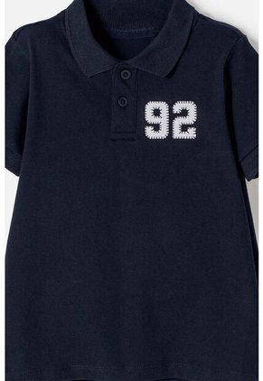 Camiseta Tipo Polo De Mic Azul Para Niño 2T A 5T 5T