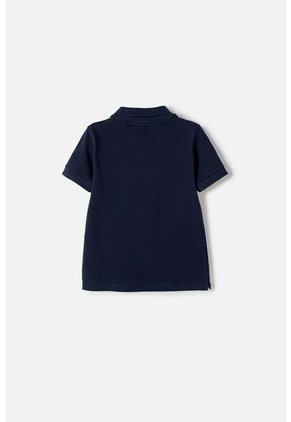 Camiseta Tipo Polo De Mic Azul Para Niño 2T A 5T 5T