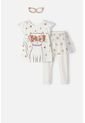 Conjunto De Littlemic Con Falda En Tull Marfil Para Niña 2T A 5T 4T de LittleMic