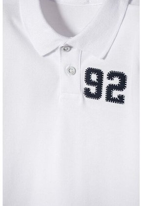 Camiseta Tipo Polo De Littlemic Blanco Para Niño 2T A 5T 5T