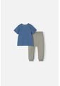 Conjunto LittleMic Azul Y Verde Oliva Con Pantalón Para Bebé Niño 3-6 de LittleMic