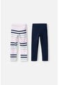 Pack X2 Leggings LittleMic Multicolor Para Niña 2T A 5T 5T de LittleMic