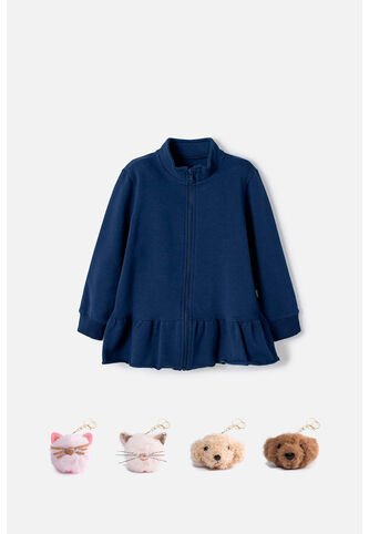 Buzo De Littlemic Con Cierre Azul Para Niña 2T A 6T 4T LittleMic