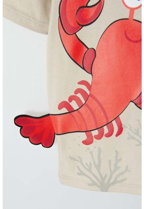 Camiseta Littlemic Caqui Estampada En Frente Para Niño 2T A 5T 4T