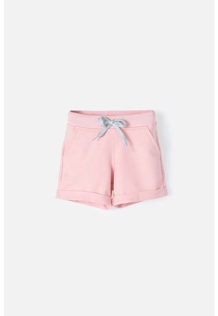 Short LittleMic Con Amarre Delantero Rosado Para Niña 2T A 5T 5T