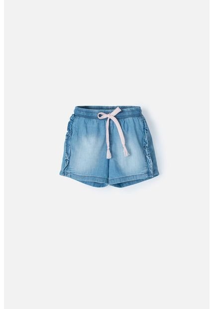 Short LittleMic En Denim Tono Medio Con Elástico En Cintura Para Niña 2T A 5T 2T