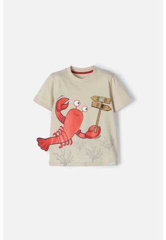 Camiseta Littlemic Caqui Estampada En Frente Para Niño 2T A 5T 2T LittleMic