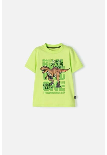 Camiseta De LittleMic Manga Corta Verde Para Niño 2T A 5T 3T