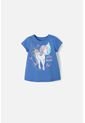 Camiseta De LittleMic Manga Corta Azul Para Niña 2T A 5T 2T de LittleMic