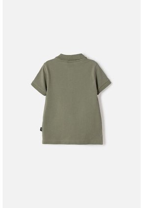 Camiseta Tipo Polo De Littlemic Verde Para Niño 2T A 5T 3T