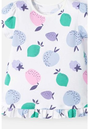 Camiseta De Littlemic Manga Corta Marfil Para Niña 2T A 5T 3T