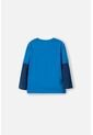 Camiseta LittleMic Azul Manga Larga Para Niño 2T A 5T 4T de LittleMic