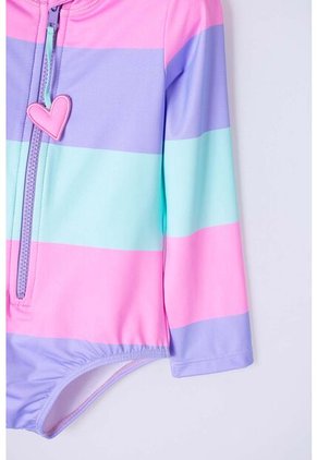 Vestido De Baño LittleMic Multicolor Manga Larga Para Niña 2T A 5T 2T