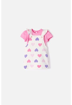 Vestido De Littlemic Tipo Jardinera Multicolor Para Bebé Niña 6-9