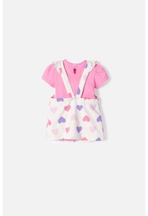 Vestido De Littlemic Tipo Jardinera Multicolor Para Bebé Niña 6-9