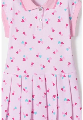 Vestido De Littlemic Manga Corta Rosado Para Niña 2T A 5T 2T