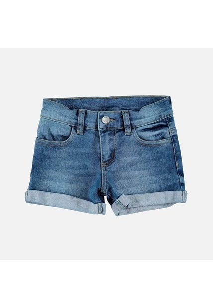 Short LittleMic Denim Azul Para Niña 2T A 5T 5T