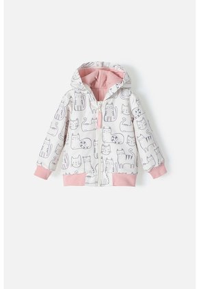 Chaqueta De LittleMic Con Capucha Marfil Y Palo De Rosa Para Bebé Niña 12-18