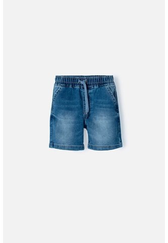 Bermuda LittleMic En Denim Tono Medio Con Elástico En Cintura Para Niño 2T A 5T 2T LittleMic