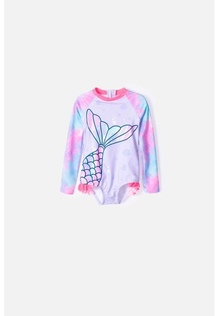 Vestido De Baño LittleMic Manga Larga Para Niña 2T A 5T 5T