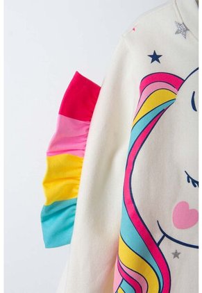 Buzo LittleMic De Cuello Redondo Marfil Para Niña De 2T A 5T 5T