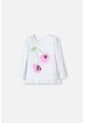 Camiseta LittleMic Blanca Manga Larga Para Niña 2T A 5T 4T de LittleMic