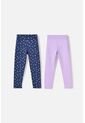 Pack X2 Leggins De Littlemic Multicolor Para Niña 2T A 5T 2T de LittleMic